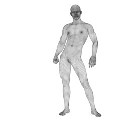 Fototapeta premium High resolution conceptual 3d man standing over white background