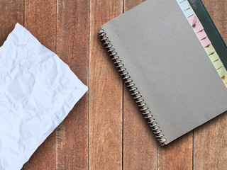 Crumple paper and note book