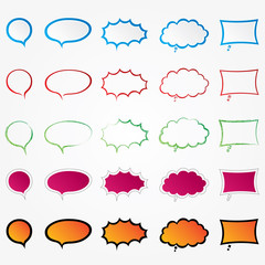 Fototapeta premium Colorful comic speech bubbles set (collection)