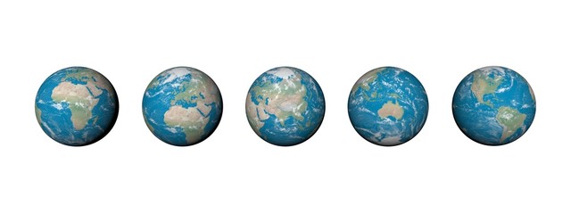 Five continents - 3D render