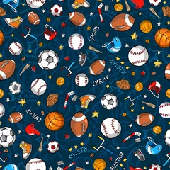 Foto auf Acrylglas Karikaturzeichnung Sport-nahtloser Muster-Vektor