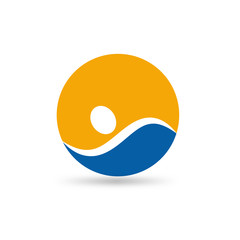 Vector Logo swimming in the sea