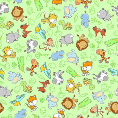 Animal Wildlife Safari Seamless Pattern Vector