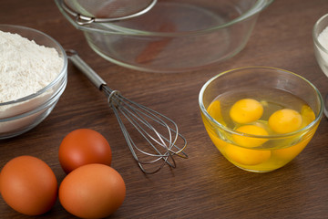Set of products for preparation of pancake dough