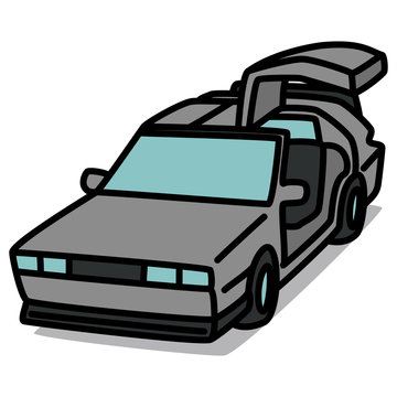 Cartoon Car 78 : Silver Super Car