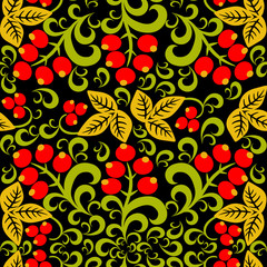 Khokhloma Seamless pattern background