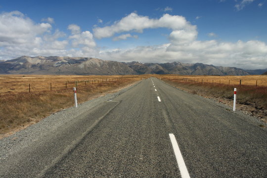 road to Southern Alps, New Zealand