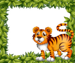 A tiger in green frame