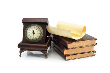 Old Clock And Books