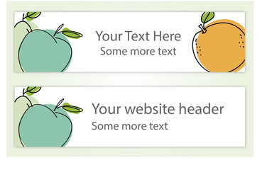 Website banner or header set of fruit. EPS 10.