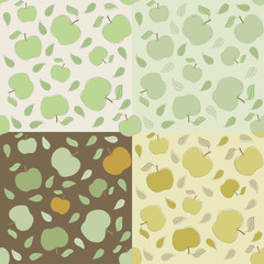 Seamless Apples Background Set