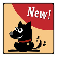 Dog shop label, vector illustration