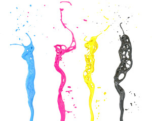 cmyk splash isolated on white