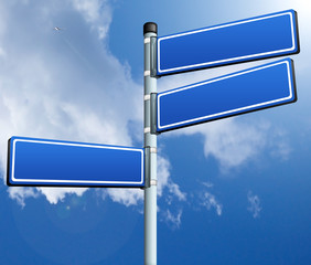 Richtungsweisend. Straßenschild,Businesskonzept, Businessplan,