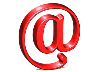 Three dimension sign of e-mail