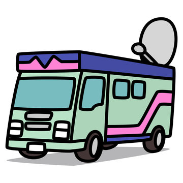 recommend clip art: Cartoon Car 96 : Broadcasting Van