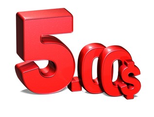 3D Red Special Price USD collection over white background