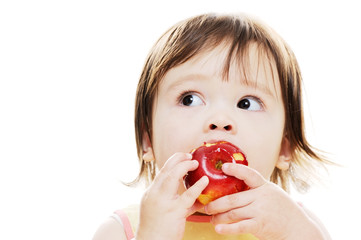 Eating fresh apple