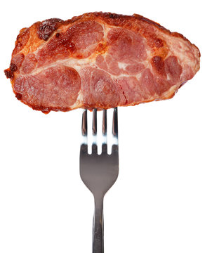 Kassler auf Gabel