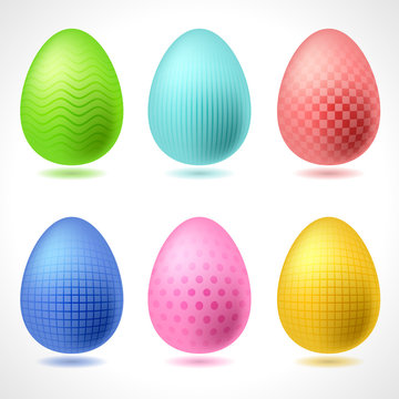 Set of 6 vector patterned Easter Eggs.