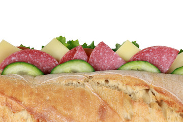 Salami Baguette von oben