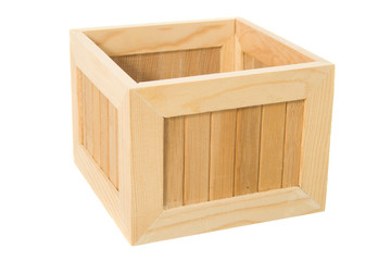 Wooden box isolated on white