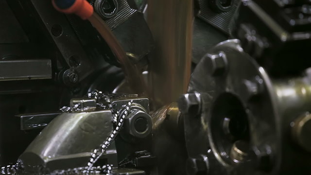 Process of metal bars in lathe industrial