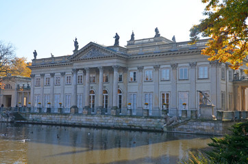Old lazenki royal palace in golden - Warsaw Poland - obrazy, fototapety, plakaty