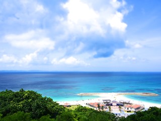 沖縄ビーチ　ジオラマ風