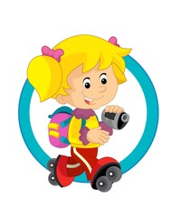 The illustration of the kids - smiling faces