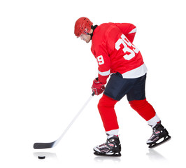 Obraz premium Professional hockey player skating on ice