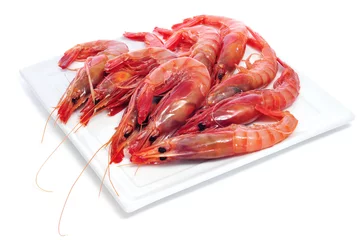 Foto auf Glas raw shrimps © nito