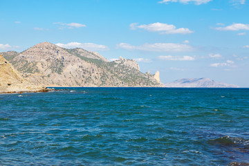 beatiful landscape with mountain and blue sea