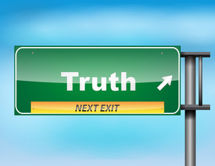 Road sign concept with the text Truth