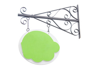 Blank wooden sign board isolated on white background.