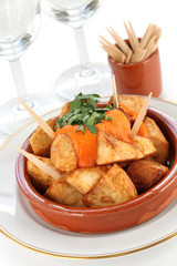 patatas bravas, spanish fried potatoes