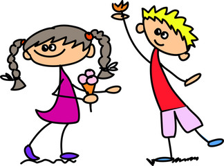 Набор из каракуля детей