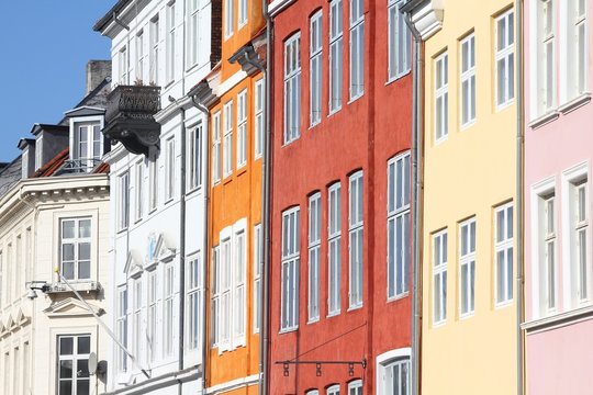 Copenhagen, Denmark - Nyhavn street colorful buildings