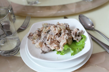 Salad with meat and vegetables