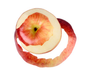 Red apple and peel