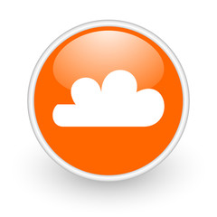 weather forecast orange circle glossy web icon