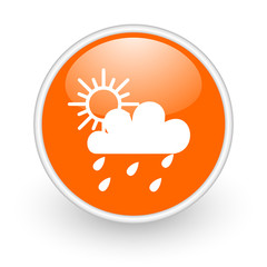 exclamation sign orange circle glossy web icon