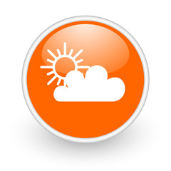 exclamation sign orange circle glossy web icon