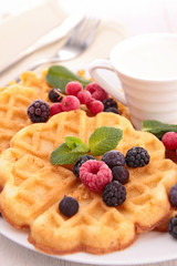 waffle with berries