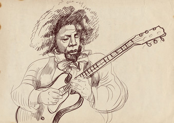 guitarist - a hand drawn illustration