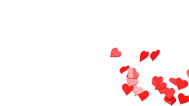 3D Hearts Flying In The Wind