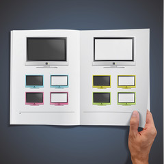 Modern TV printed on white book, 