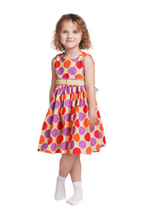 Happy little girl in a sarafan