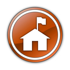 Orange Glossy Button 