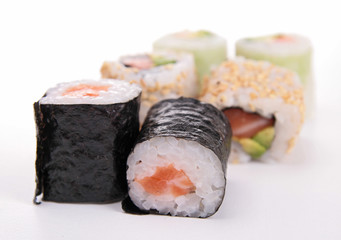 isolated sushi, maki roll